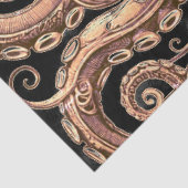 Papier Mousseline Kraken Steampunk Octopus Ornate Gold Black (Détail)