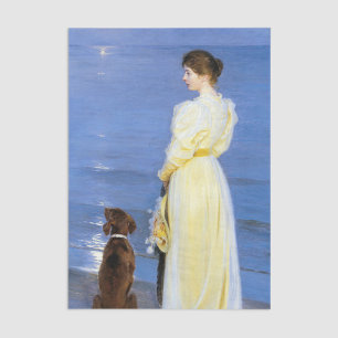 Papier Mousseline Kroyer - La femme et le chien de l'artiste sur le