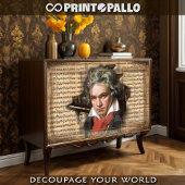 Papier Mousseline L. Van Beethoven Le compositeur avec musique et pi