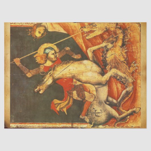Papier Mousseline La bataille de Saint George avec le Dragon (Recto)