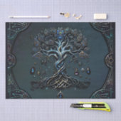 Papier Mousseline La brillance de l'arbre de vie les pierres précieu (Artisanat)
