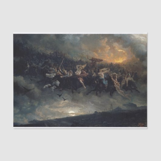 Papier Mousseline La chasse sauvage d'Odin par Peter Nicolai Arbo (Recto)