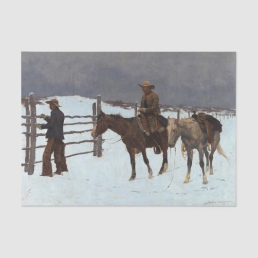 Papier Mousseline La chute du cowboy par Frederic Remington (Recto)