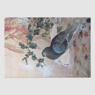 Papier Mousseline La colombe dans les feuilles d'automne, Watanabe S