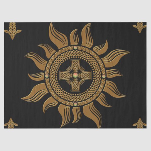 Papier Mousseline La croix céleste dorée. (Recto)