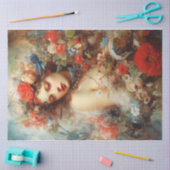 Papier Mousseline La dame dans les fleurs (Artisanat)