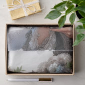 Papier Mousseline La dame victorienne au chapeau fleuri prend le thé (Cadeau)