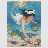 Papier Mousseline "La descente de Mio" - Un portrait océanique (Recto)