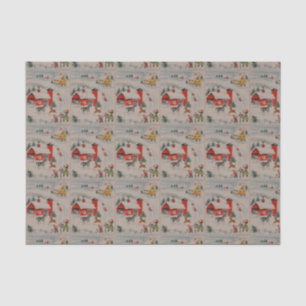 Papier Mousseline La ferme vintage de Noël a couvert de tuiles le