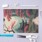 Papier Mousseline La floraison japonaise dans le parc (Artisanat)