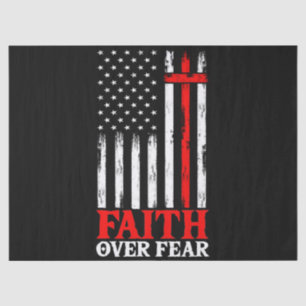 Papier Mousseline La foi sur la peur Cool Christian Flag Cross