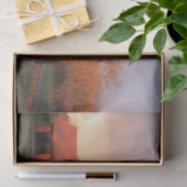 Papier Mousseline La grange rouge dans l'arc-en-ciel d'une pluie (Cadeau)