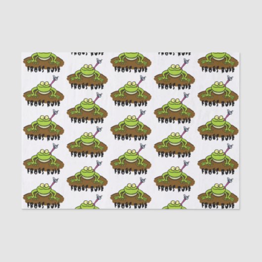 Papier Mousseline La grenouille règle drôle dessin de grenouille ver (Recto)