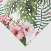 Papier Mousseline La ketmie tropicale fleurit le motif de feuillage (Détail)