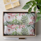 Papier Mousseline La ketmie tropicale fleurit le motif de feuillage (Cadeau)