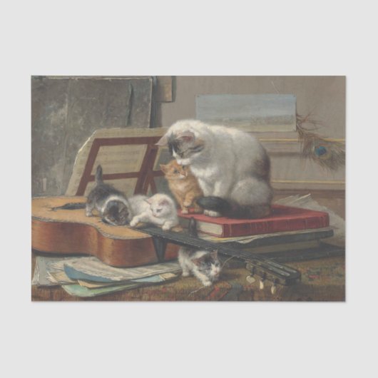 Papier Mousseline La leçon de musique de Henriette Ronner-Knip (Recto)