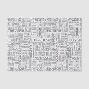 Papier Mousseline La LOGISTIQUE modèle avec des mots