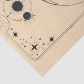 Papier Mousseline La lune phases tarot carte nuages en détresse anti (Détail)