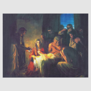Papier Mousseline La naissance de Jésus par Carl Bloch