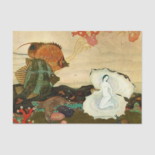 Papier Mousseline "La Naissance de la Perle" par Edmund Dulac (Recto)