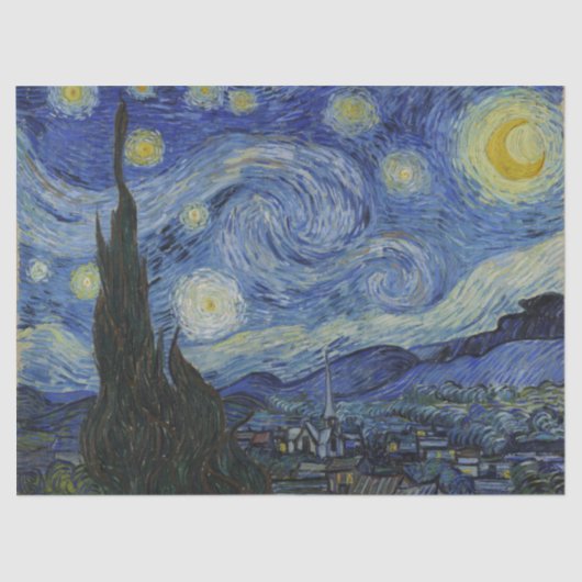 Papier Mousseline La Nuit étoilée, Vincent Van Gogh (Recto)