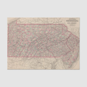 Papier Mousseline La Pennsylvanie et New Jersey 2