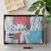 Papier Mousseline La porte rouge de Hongo en neige par Hiroaki Takah (Cadeau)