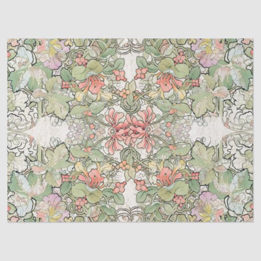 Papier Mousseline La rose trémière de Nouveau d'art de Mucha fleurit (Recto)