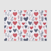 Papier Mousseline La Saint-Valentin Cœurs Scandinaves  (Recto)