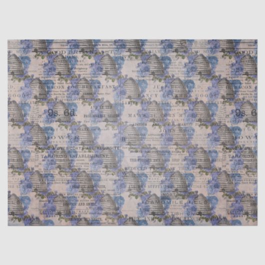 Papier Mousseline La Série Blue Bee Design 3 (Recto)