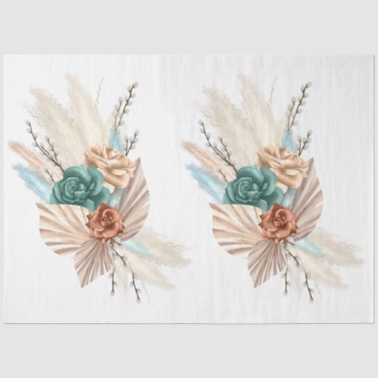 Papier Mousseline La série Boho Bouquet Design 2 (Recto)