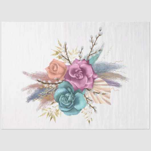 Papier Mousseline La série Boho Bouquet Design 7 (Recto)
