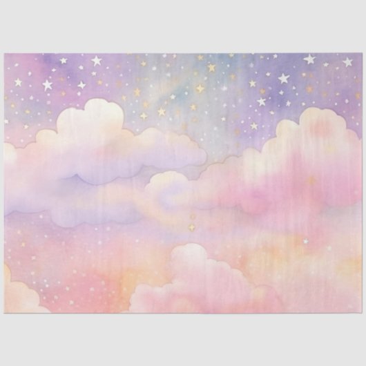 Papier Mousseline La série de nuages pastel fantaisistes Design 1 (Recto)