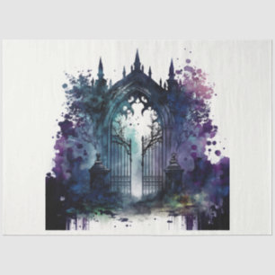 Papier Mousseline La série Porte de cimetière gothique Design 6