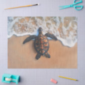 Papier Mousseline La tortue de mer sur la page de découpage de plage (Artisanat)