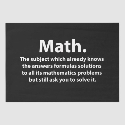 Papier Mousseline La typographie mathématique Les maths amusantes (Recto)