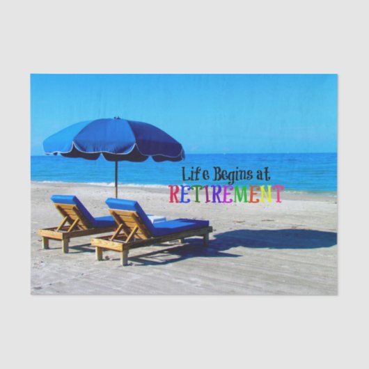 Papier Mousseline La vie commence à la retraite (Recto)