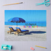 Papier Mousseline La vie commence à la retraite, design populaire (Artisanat)