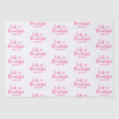 Papier Mousseline La vie est belle Blog Marque Site Web Rose (Recto)