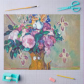 Papier Mousseline La vie morte avec les fleurs, Paul Cezanne (Artisanat)