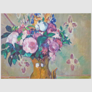 Papier Mousseline La vie morte avec les fleurs, Paul Cezanne