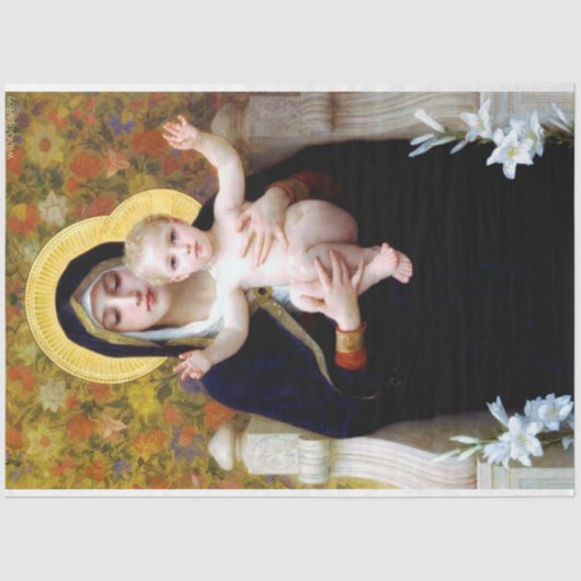 Papier Mousseline La Vierge de la Lily, Bouguereau (Recto)