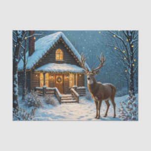 Papier Mousseline La visite de Noël enneigée de Big Buck