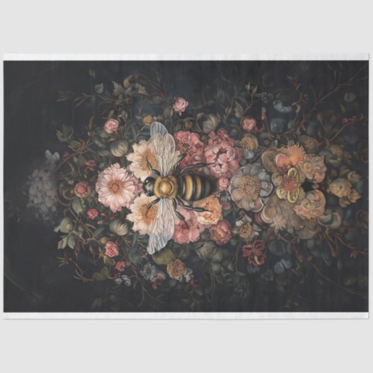 Papier Mousseline L'abeille en fleurs (Recto)