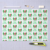 Papier Mousseline Labradoodle Blanc Chien de Noël & Bow Vert (Artisanat)