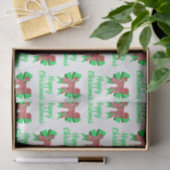 Papier Mousseline Labradoodle Blanc Chien de Noël & Bow Vert (Cadeau)