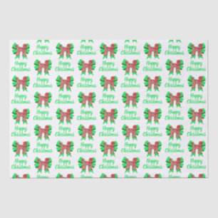 Papier Mousseline Labradoodle Blanc Chien de Noël & Bow Vert