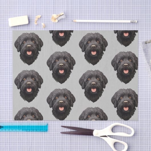 Papier Mousseline Labradoodle Chien noir (Artisanat)