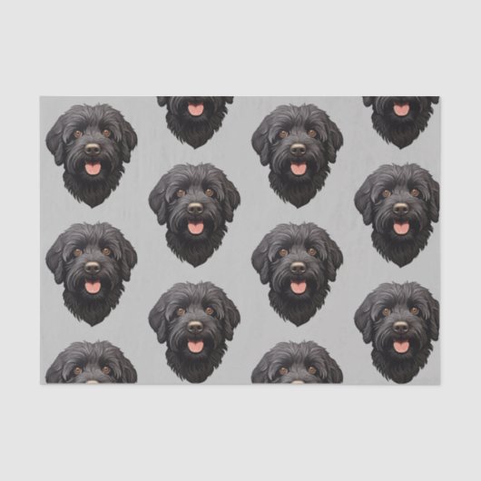 Papier Mousseline Labradoodle Chien noir (Recto)