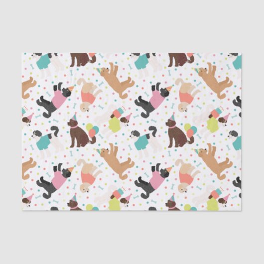 Papier Mousseline Labradoodle / Goldendoodle Anniversaire Party (Recto)